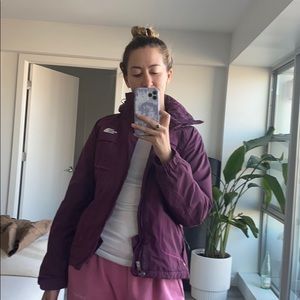 The North Face jacket purple very very warm.